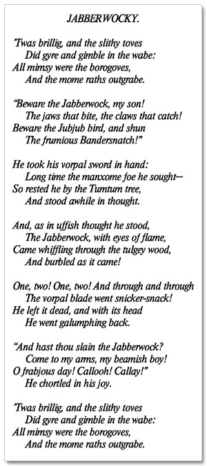 Jabberwocky – by Lewis Carroll