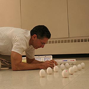 Ashrita balances eggs